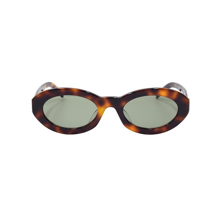 Saint Laurent Interwoven Letter Classic Series Vintage Style Oval Sunglasses Women Sunglasses SLM136/F-002