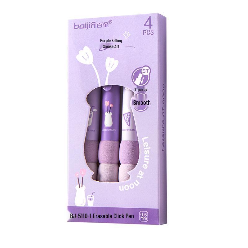 Gold Erasable 0.5mm Gradient Pen with Sponge Sleeve for Easy Erasing - Ideal for Primary Students