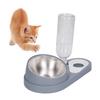 Double Dog Cat Bowls with Automatic Waterer Bottle Neck   Tilted Pets Water and Food Bowl Set