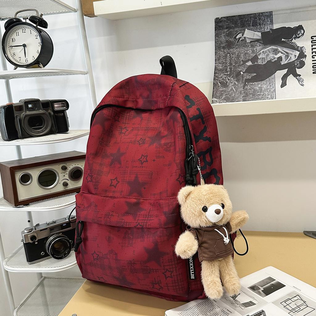 Schoolbag: Forest-style INS new high-look, fresh and sweet printed backpack, lightweight large-capacity backpack for middle and high school students