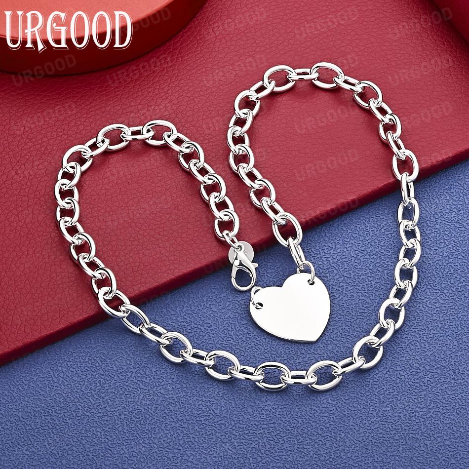925 Sterling Silver Simple Heart Necklace - Banquet Gift Jewelry