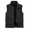 Men's Solid Color Multi Pocket Vest Men's Large Size Outdoor Vest Photography Waistcoat Casual Vest