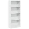 Bookshelf High Gloss White 60 x 24 x 143 cm Engineered Wood