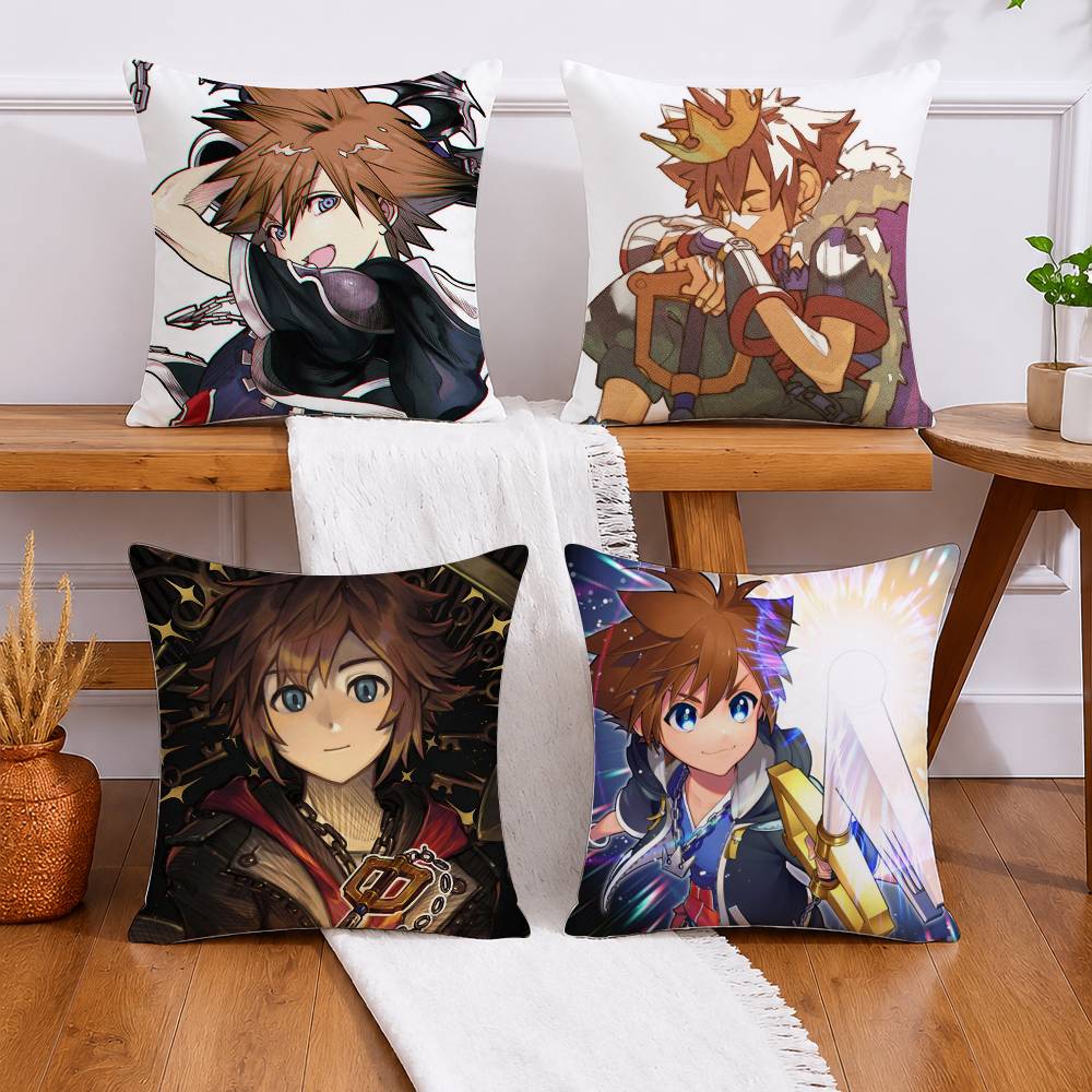 S-Sora K-Kingdom H-Hearts Pillow Case for Sofa Living Room Home office Decor Protective Cover