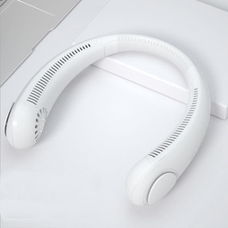 Portable Mini Usb Rechargeable Fan 3 Speed Bladeless Neck Hanging Long Time Working ultra Quiet Cooling Sports Fan