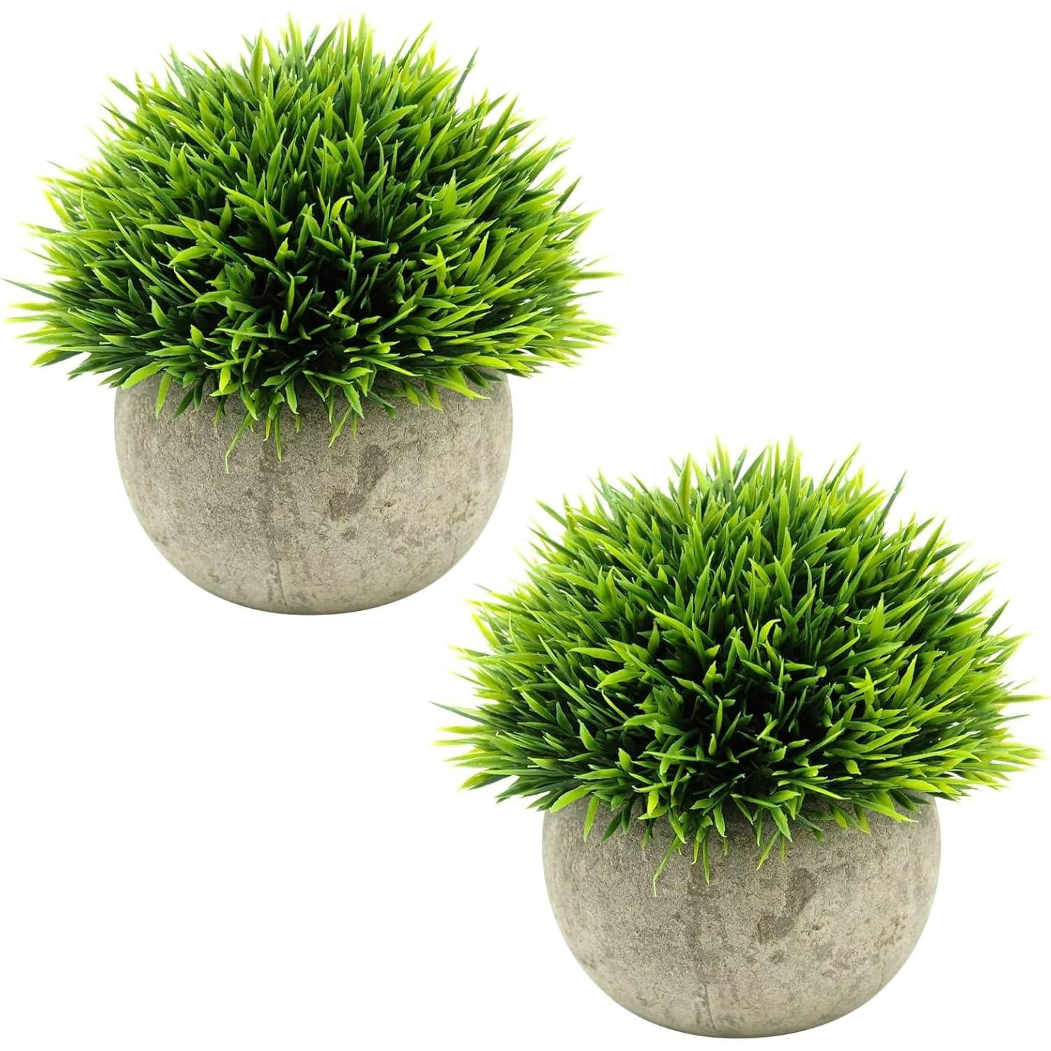 

Mini Artificial Plants, 2 Pcs Fake Plants for Bathroom/Home Office Decor, Small Artificial Faux Greenery for House Decorations z1
