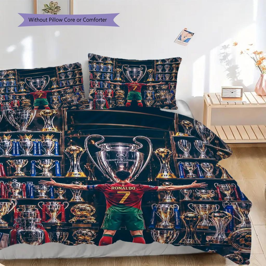 Cristiano Ronaldo Champions Legacy Glory Triumph Threepiece Set Without Core 1 Duvet Cover 2 Pillowcase Without Core Duvet Cover And Pillowcase