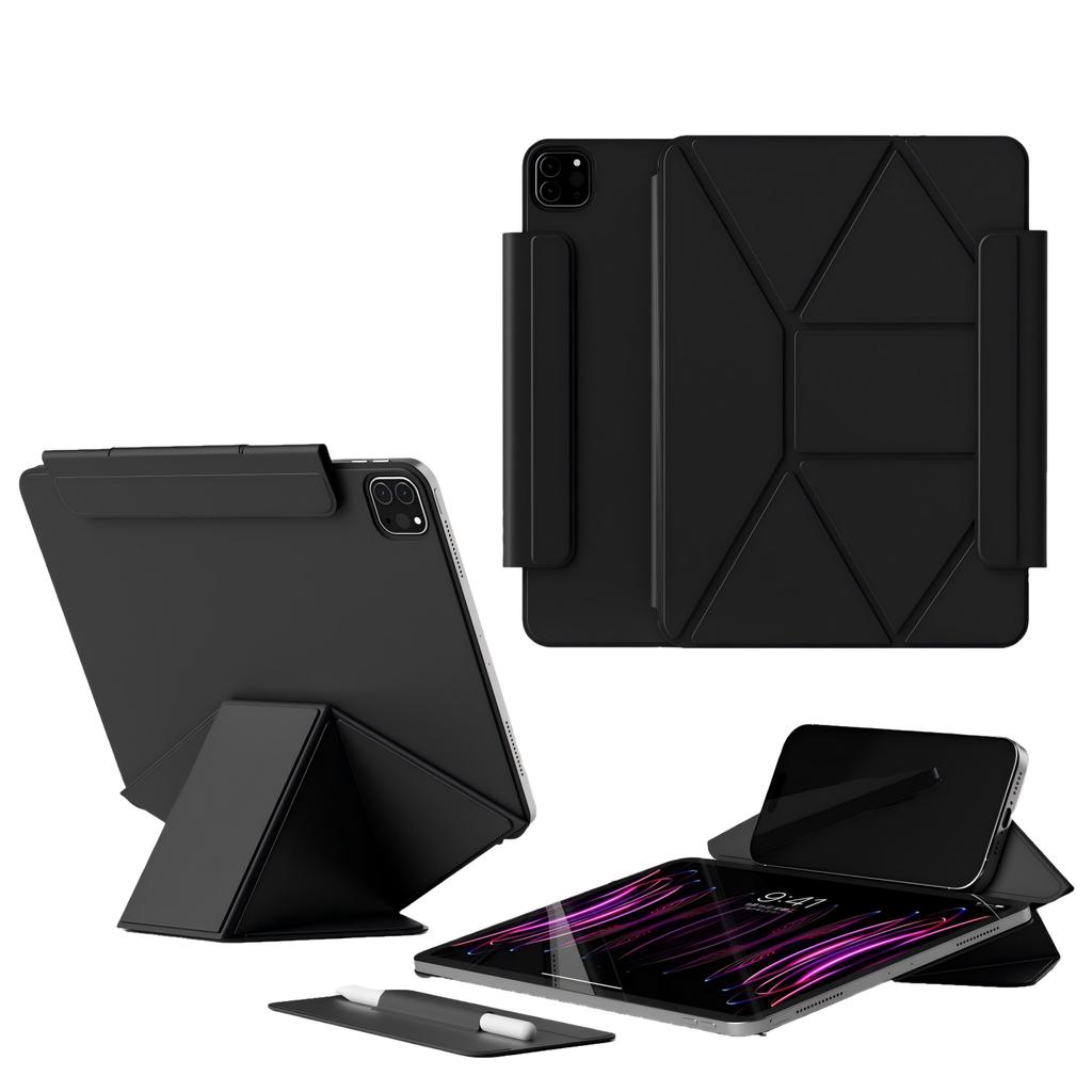 2026 JUNCHI for iPad Magnetic Multi-Angle Stand Detachable Pen Holder Slim Anti-Bend Case