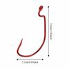 100PCS Red Worm Hooks High Carbon Steel Fishing Hooks Durable Bass Fishing Hooks  Bass Fishing