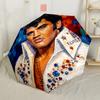 Elvis: Rock Legend Compact Travel Automatic Umbrella Compact 8-Rib Design Foldable Design for Outdoor Daily Use Stylish Accessory