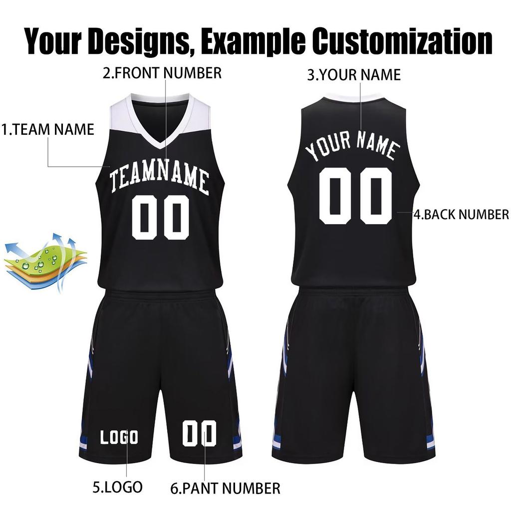 Custom Basketball Jersey Set for Men and Youth Breathable Sports Uniform Two Piece Sleeveless Top and Shorts for Team School Training