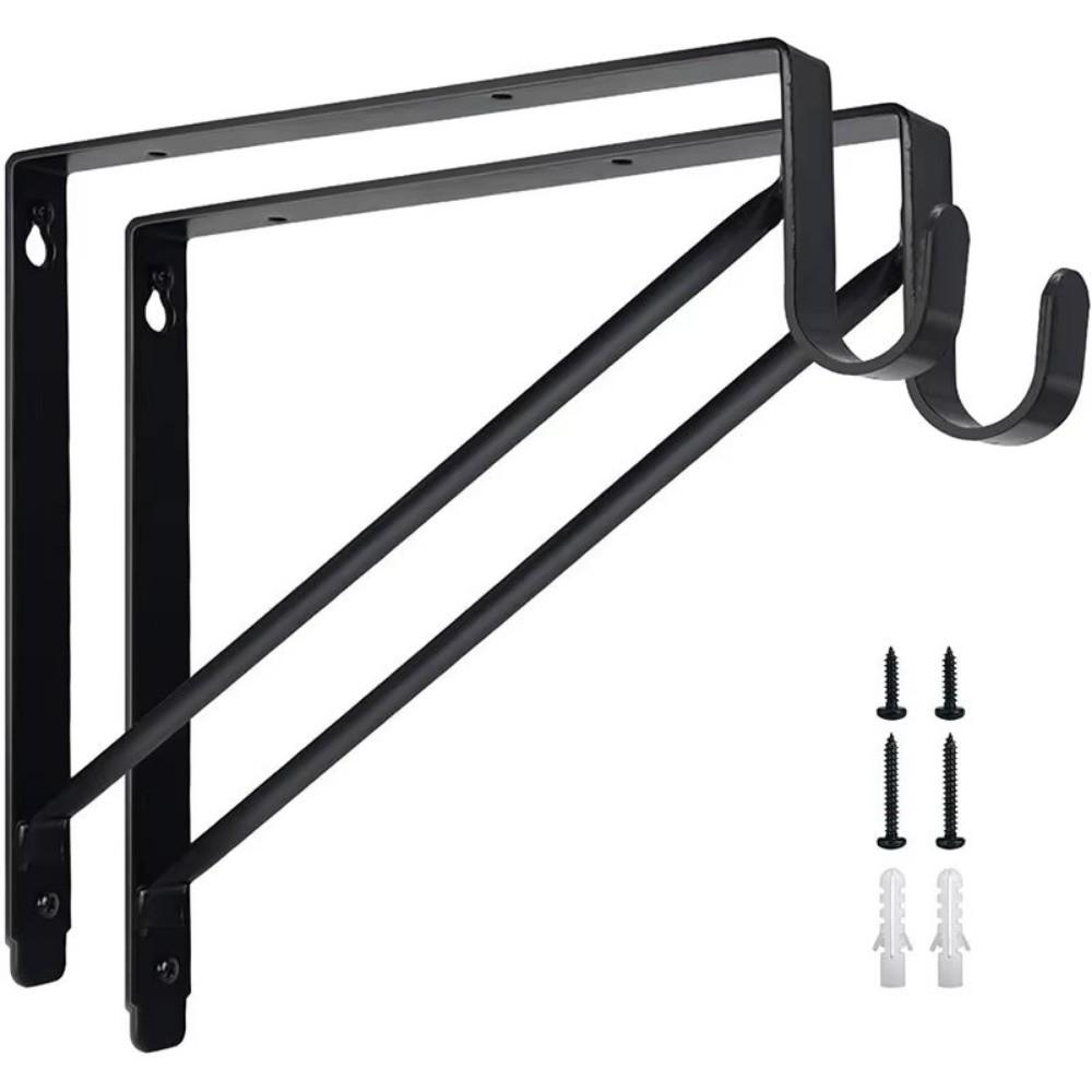 Iron Wardrobe Bracket Heavy-duty Closet Rod Support Hook  For Closet, Bathroom and Kitchen