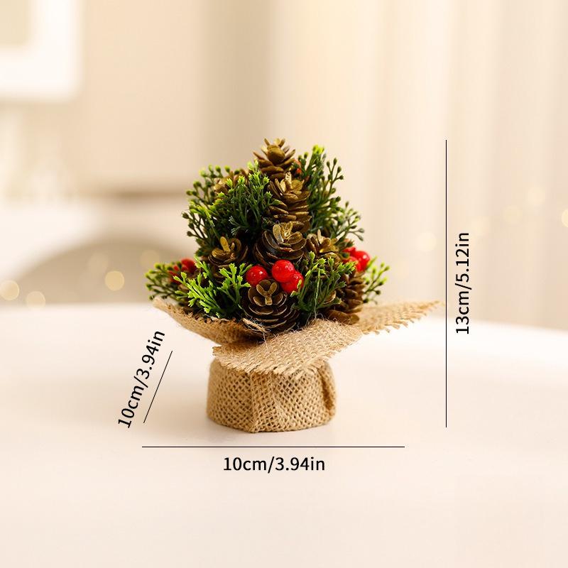 1 Stück Weihnachtsdekoration Schreibtisch Tannenzapfen Leinen Weihnachtsbaumschmuck Ornamente Heimszene Dekorationszubehör