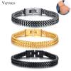 Trendy Double Layer Chain Bracelets for Men Stainless Steel Punk Jewelry Antique Christmas Gift Foxtail Male Pulseira Accessory