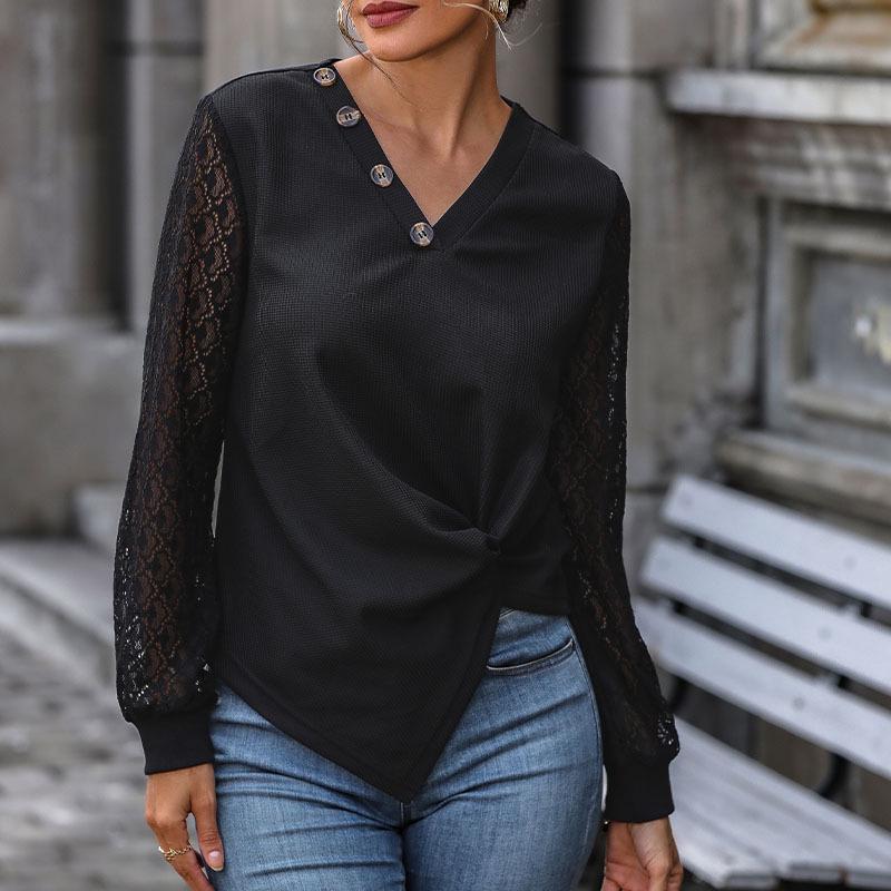 Autumn 2025 Women's European & American Fashion: Black Long-Sleeve Knit Top