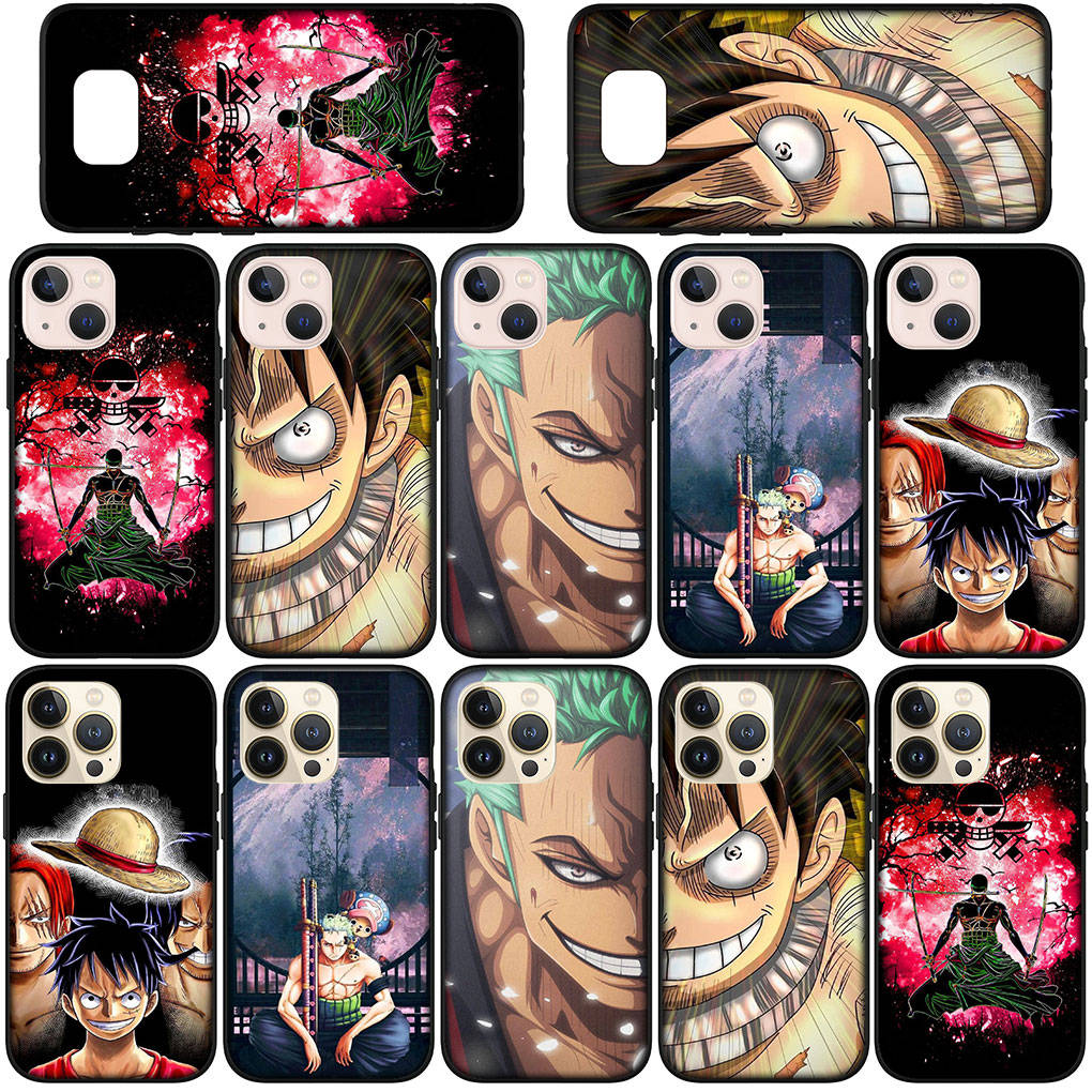 For Samsung Galaxy S24 S23 iPhone 16 15 14 Xiaomi Redmi Note 13 12 11 Plus 9 Pro Max X XR Phone Case Cartoon Luffy Roronoa Zoro One Piece OPPO Huawei
