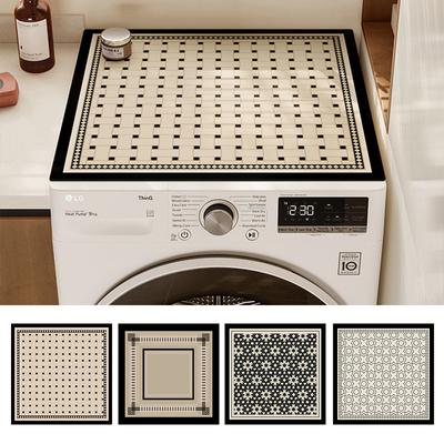 Retro Waschmaschine Staubdichte Matte Badezimmerteppiche Kühlschrankoberseite Staubmatten Küchenteppich Staubdicht Kaffee Abtropfmatte Heimdeko
