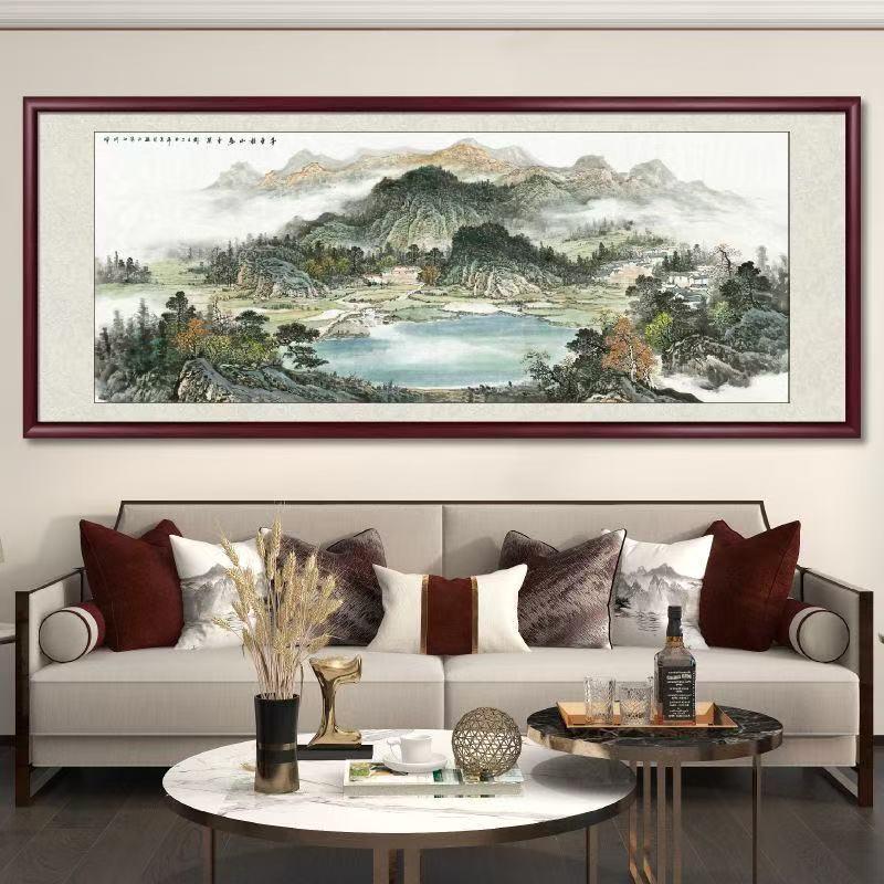 West Wall Calligraphy & Landscape Painting for Living Room Decor