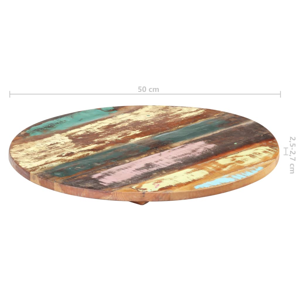 Round Table Top 50 Cm 25 27 Mm Reclaimed Solid Wood