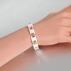 Vinterly Bracelets for Women Chain Link Gold-color AAA CZ Stone Female Health Energy Hematite White Ceramic Femme Jewelry 10mm