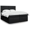 VidaXL Slat Bed Base with Mattress Black 200x200 Cm Fabric 3291382