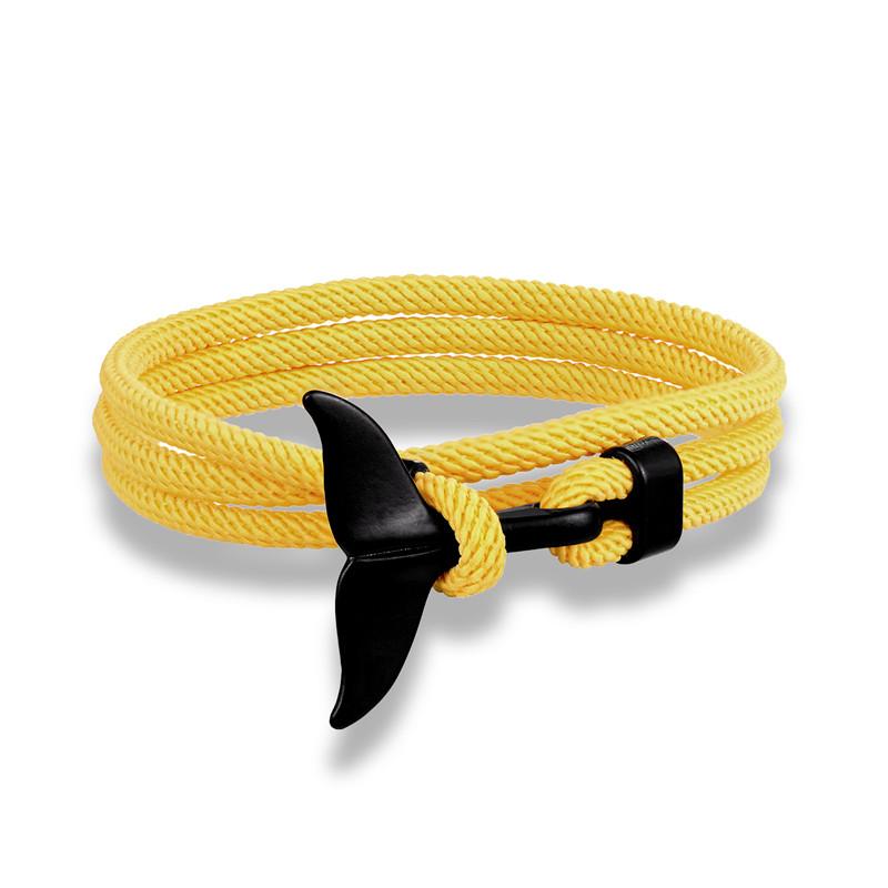 Whale Tail Anchor Bracelets Men Multilayer Charm Rope Chain Bracelet Male Women Navy Wrap Metal Sport Hook