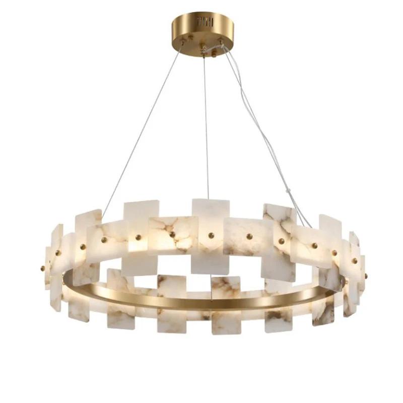 Modern Luxury All Copper chandelier Nordic Creative Cloud Stone LED Pendant Lamp Hotel Cafe Study Home Decoration Room Lighting