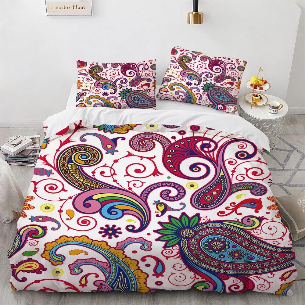 Mandala Duvet Cover Set Boho Style Horse Pattern Chic Polyester Comforter Cover King Twin Size for Teens Adults Boys Bedding Set
