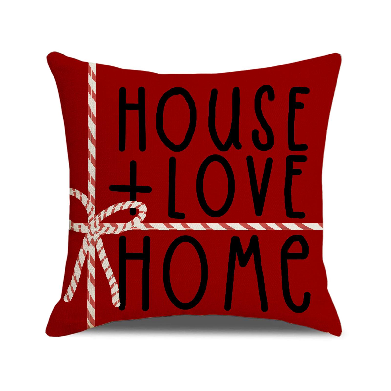 

Valentine s Day Pillow Linen Print Car Cushion Indoor Atmosphere Sofa Love Pillow Cover 45X45cm (pillowcase only)