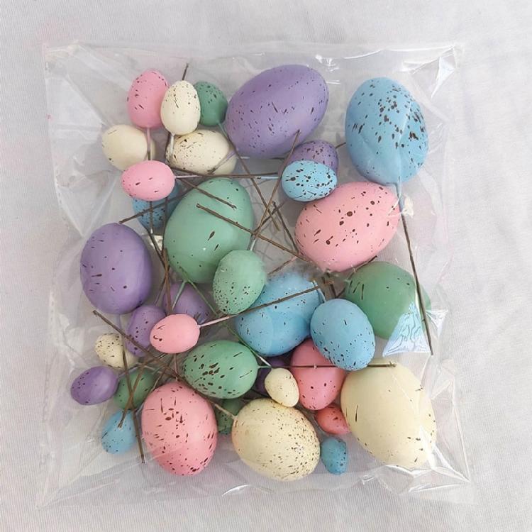20Pcs Easter Foam Eggs DIY Party Decorative New Year Party Decoration