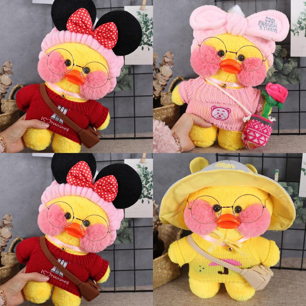 Weiches und entzückendes 30 cm Lalafanfan Cafe Mimi Gelbes Enten Kostüm Plüschtier