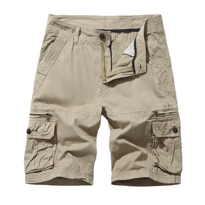 New Men's Summer Cotton Cargo Shorts Fashion Khaki Multi-Pocket Casual Short Pants Loose Large Size Comfortable Shorts Men