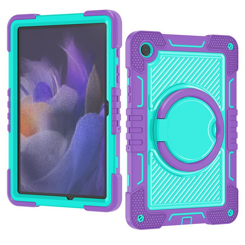 Color Block Protective Case with Wrist Strap for Samsung Tab A9/A9 Plus