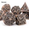 7 Pcs Copper Dragon Metal Dice Solid Metal Polyhedral Dice Set Suitable For Role-Playing Dice PropBoard Game Gift