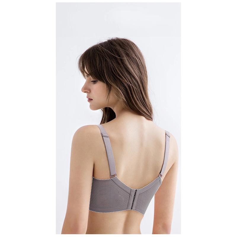 Women's Thin Sexy Bra Lace Mesh Deep V Gather Adjustment Type Underwear Female Large Size Bra Full Cup Thin Underwear Brassiere Without Steel Ring