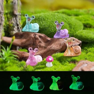 50Pcs Resin Luminous Snail Resin Figurines Diy Ornament Accessories For Home Micro Fairy Garden Landscape Decor For Home Deco