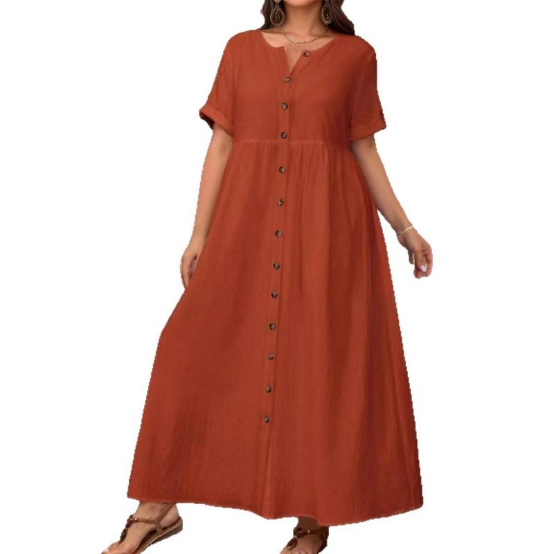 Elegant Women's Spring and Summer Loose High-waisted Dress