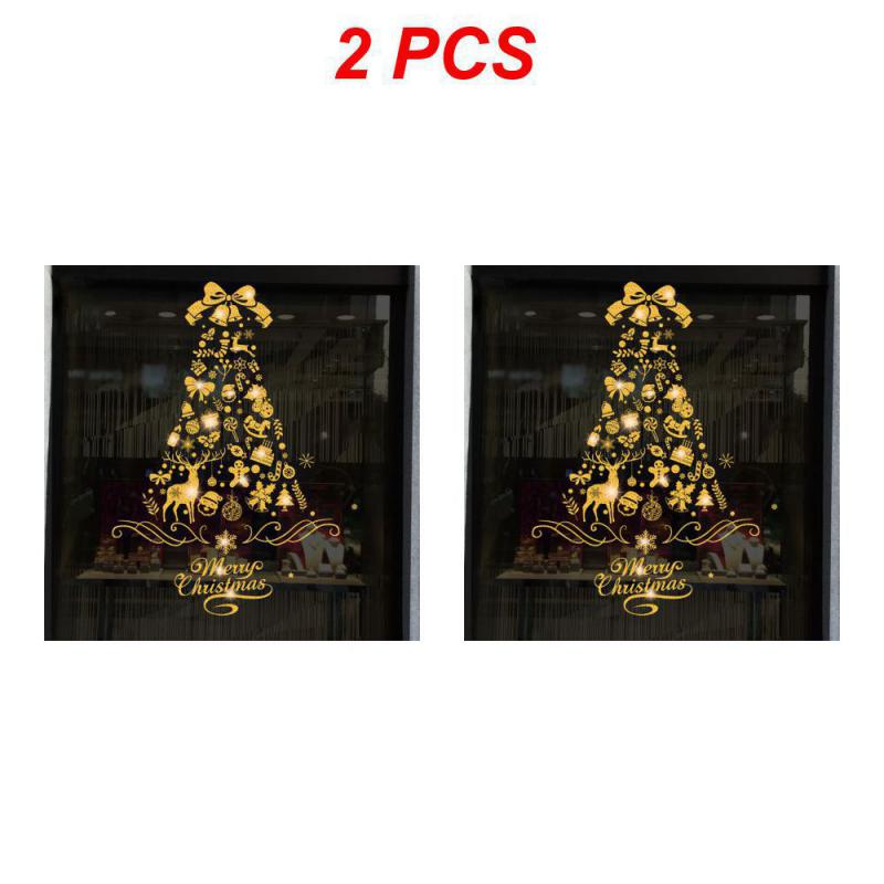 1/2/4PCS New Year Wallpaper Christmas Glitter Snowflake Window Sticker Electrostatic Wall Stickers Snowflake Door Glass Decor