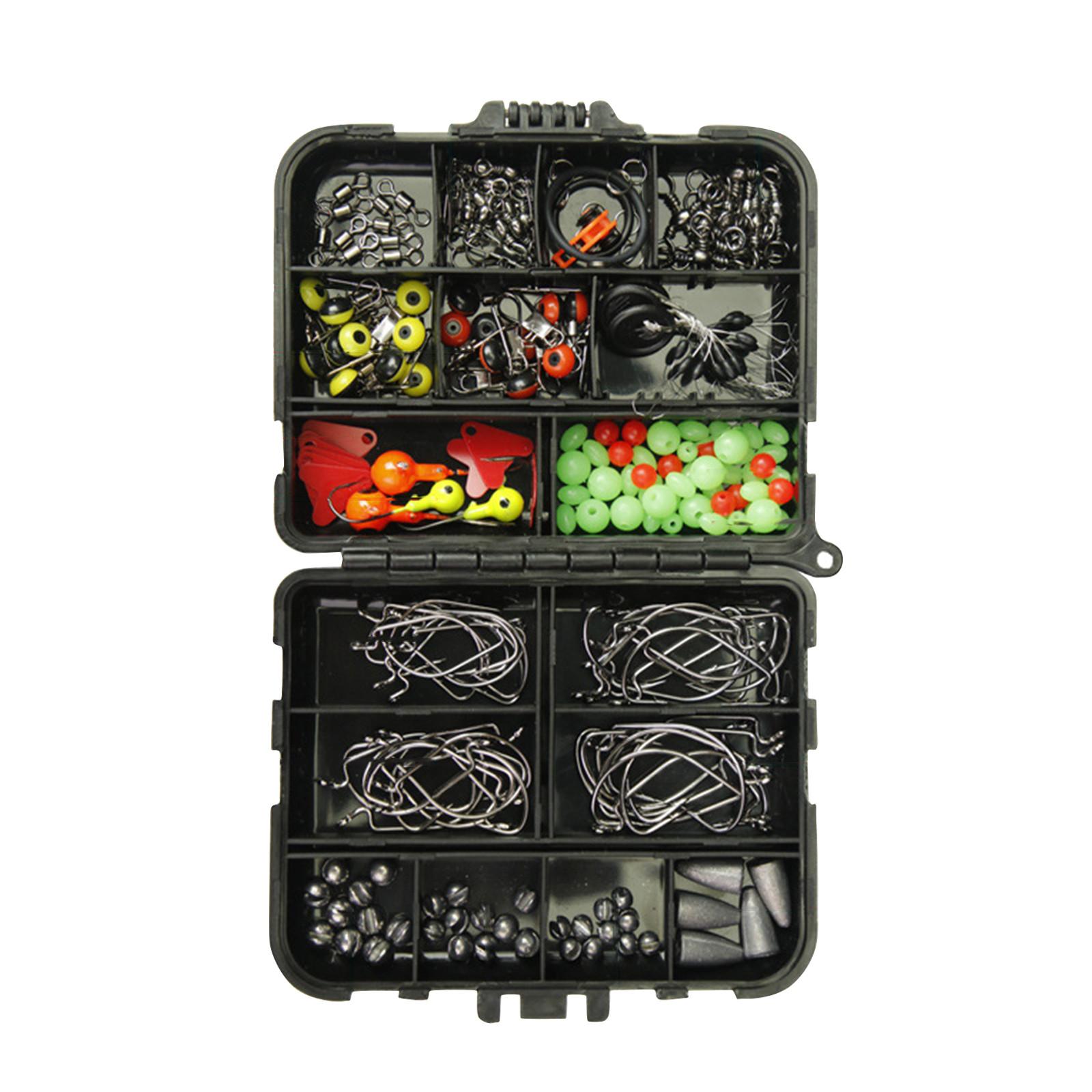 

Рыболовные снасти, 205 шт. Коробка для рыболовных снастей, включающая крючки, бусины, джиги, крючок для морской рыбалки, рыболовные снасти для активного отдыха на открытом воздухе, аксессуары One Size