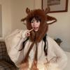 2025 Design Christmas Elk Horns Teddy Fleece Thunder Hat Women's Season Fleece Straps Ear Protectors Versatile