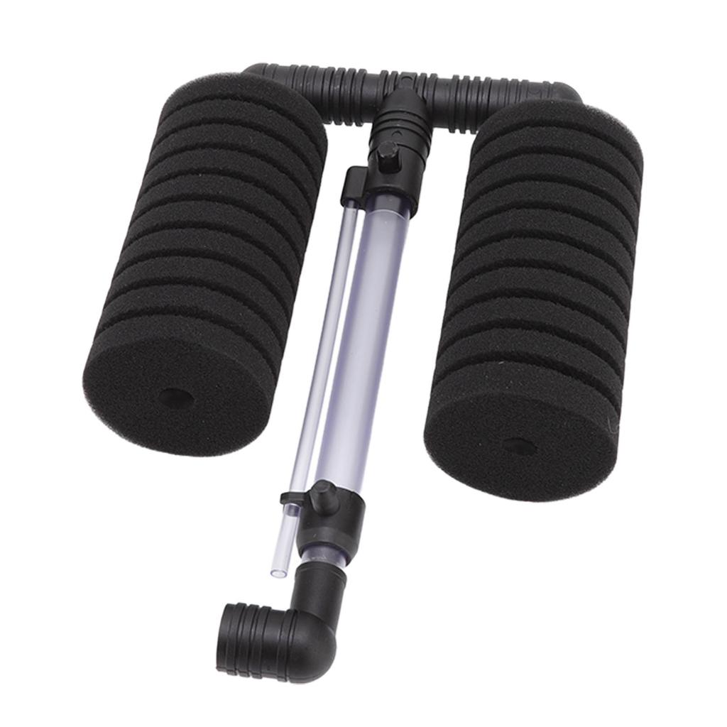 Aquarium Sponge Filter Quiet Double Submersible Foam Filter for   and   Fish  