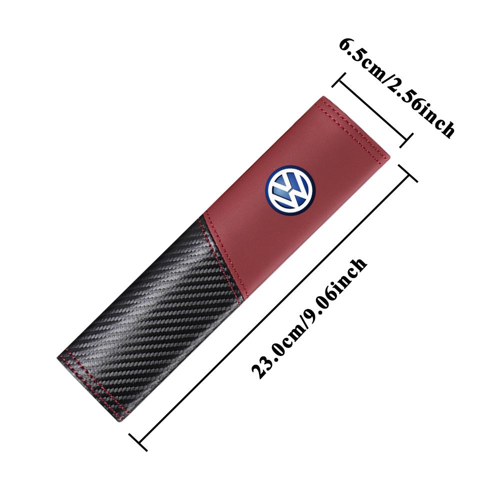 T301/2PCS Carbon Fiber Safety Belt Car Seat Belt Shoulder Pad Protective Valve Cap For Volkswagen MK6 Golf GTI Touareg Polo Tiguan