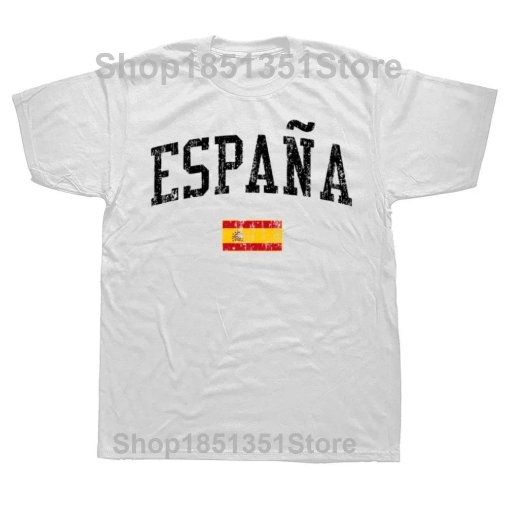 Funny Spain Heartbeat Flag T Shirts Summer Style Graphic Cotton Streetwear Short Sleeve Birthday Gifts T-shirt Clothing