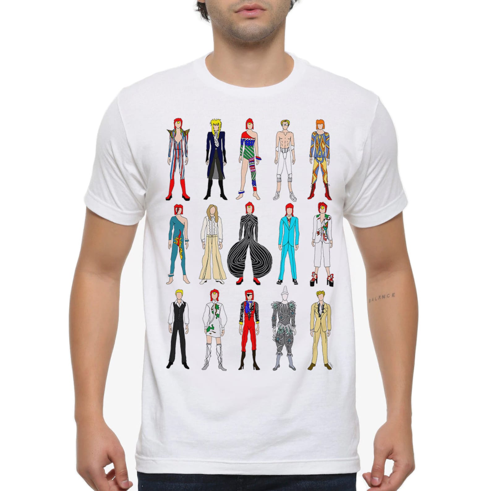 David Bowie Characters T-Shirt, Ziggy Stardust Tee (drs-701) 2XL