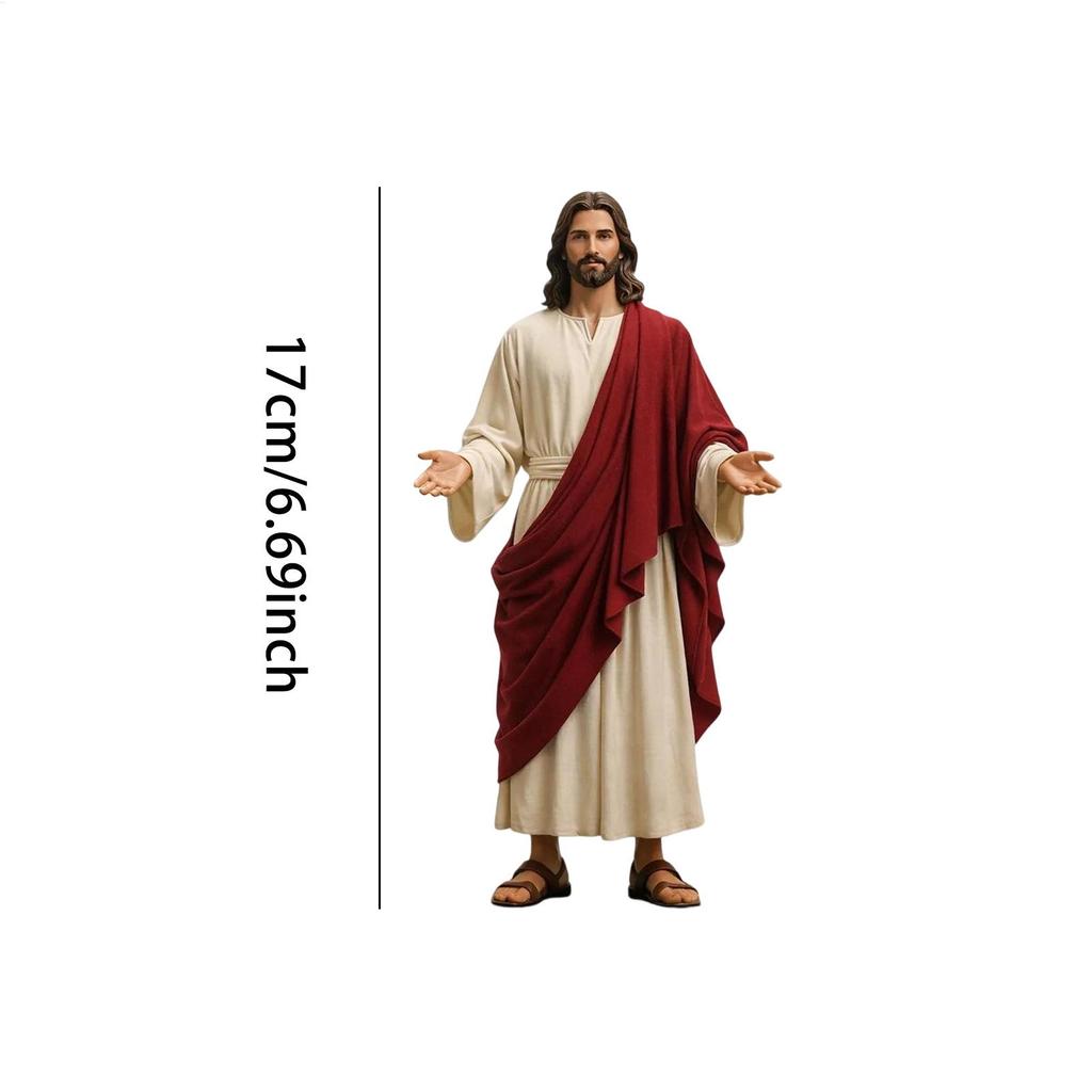 Jesus Open Arms Blessing Statue Religious Wearing a Robe Sculpture with Open Arms Jesus Christ Statue for Desk Prayer Holiday
