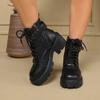 New 42 large size ankle boots short boots thick heel Martin muffin European and American lace-up platform women's boots