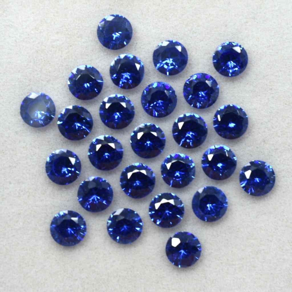 20 Pcs Natural Blue Sapphire Round Ring & Jewelry Gemstone CERTIFIED Lot 5x5 Mm Y-62150524