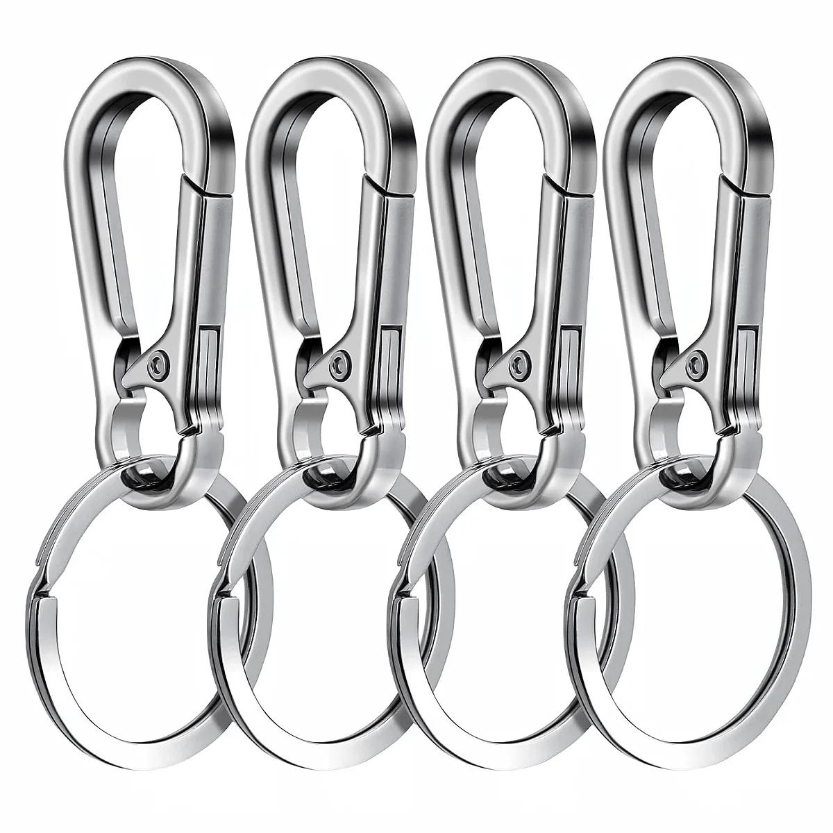 

4Pcs Metal Carabiner Shape Key Ring Keyring Carabiner Clip Keychain Holder Clips Hook Holder Organizer for Car Keys Finder Amagi