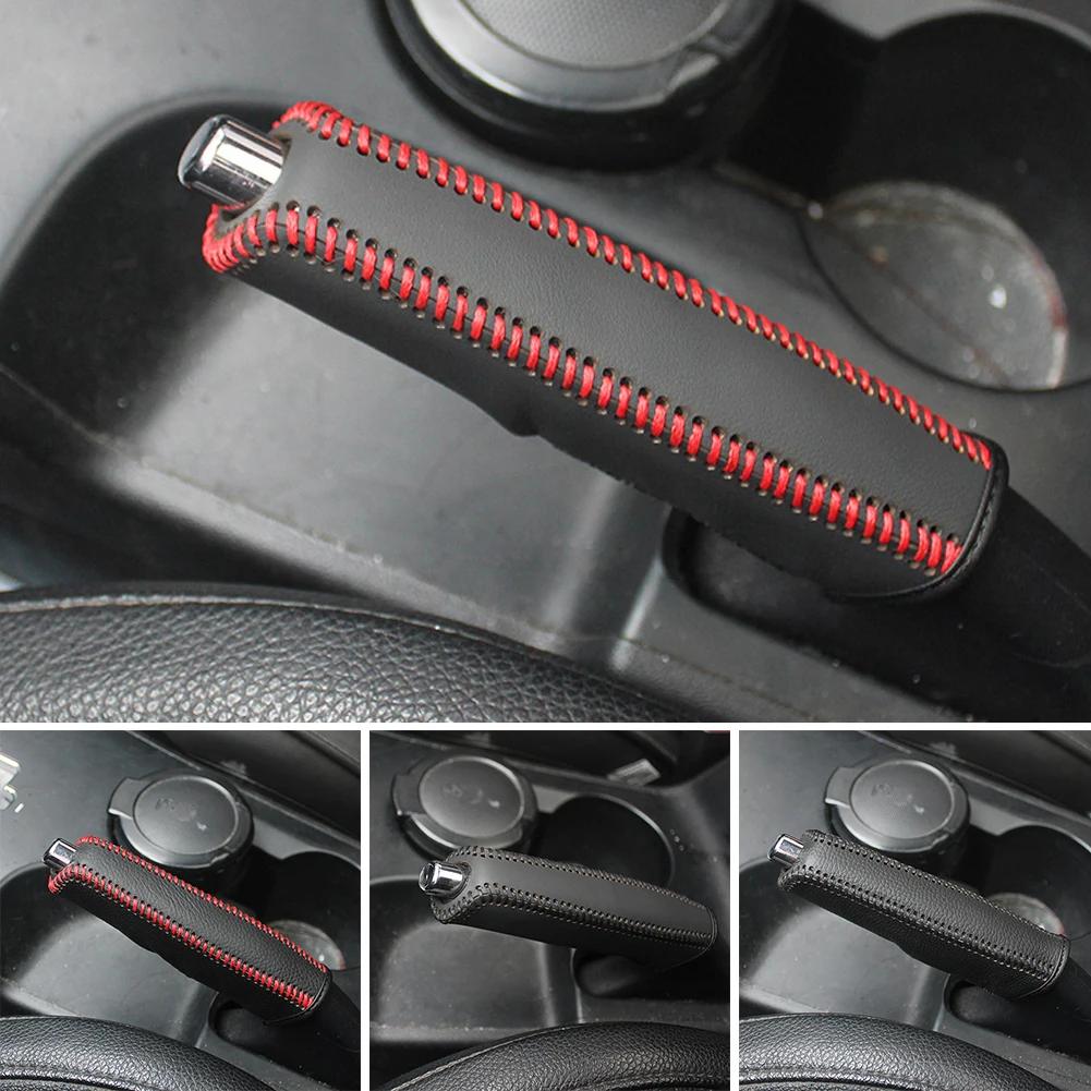 Freno a mano in pelle PU per auto Antiscivolo Freno di stazionamento automatico Copertura leva del cambio Coperture per leva del cambio Collari Copertura freno a mano