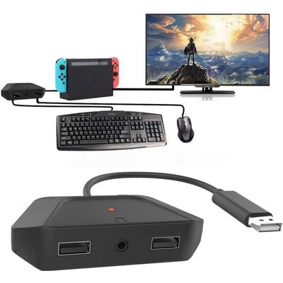 Keyboard and Mouse Adapter with 3.5mm Audio Jack for Nintendo Switch, Xbox One, PS4, PS3. Perfect for Games Like FPS, TPS, RPG and RTS, Etc.